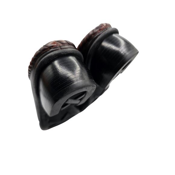 Cole Haan Studio Black Leather Brown Woven Collar Mule Sz 7.5N Braided - Picture 5 of 8